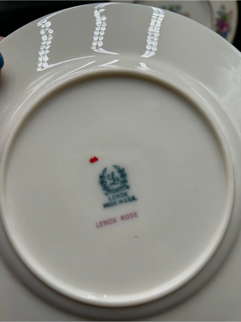 Lenox Rose Bone China bread and butter Plates with Pink Rose Floral Motif